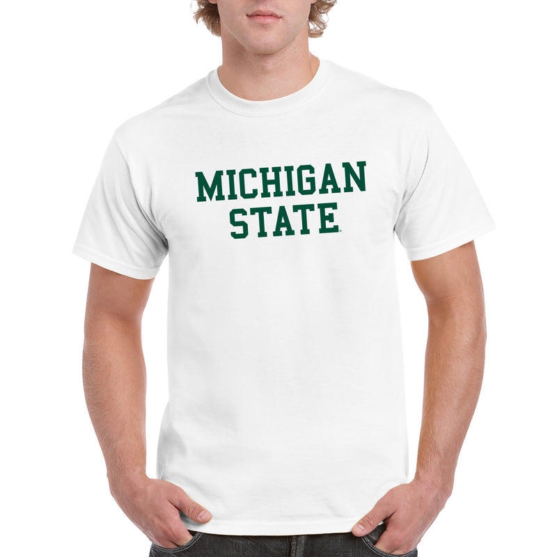 Michigan State University Spartans Basic Block Short Sleeve T Shirt - White