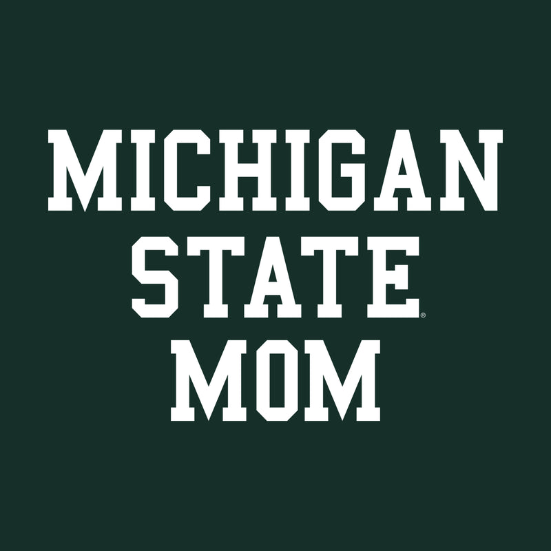 Michigan State Spartans Basic Block Mom Crewneck Sweatshirt - Forest