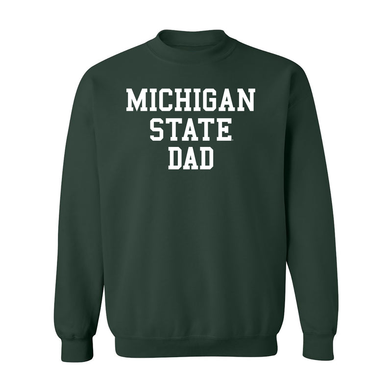 Michigan State Spartans Basic Block Dad Crewneck Sweatshirt - Forest