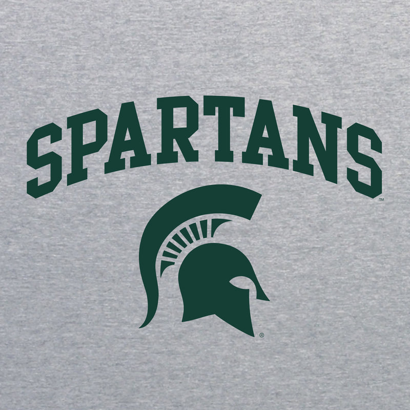 Michigan State University Spartans Arch Logo Next Level Short Sleeve T Shirt - Heather Grey