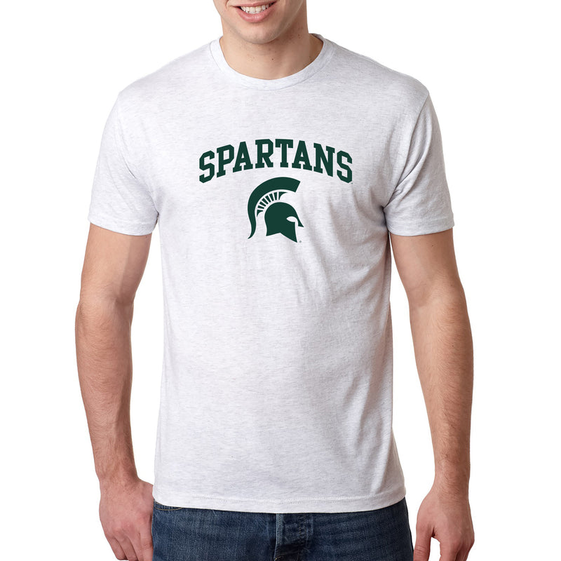 Michigan State University Spartans Arch Logo Next Level Short Sleeve Shirt - Heather White