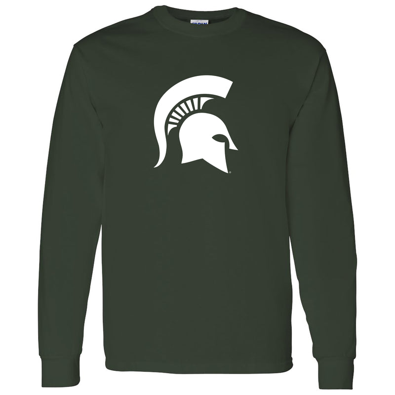 Michigan State University Spartan Logo Long Sleeve T Shirt - Forest
