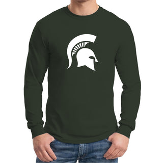 Michigan State University Spartan Logo Long Sleeve T Shirt - Forest