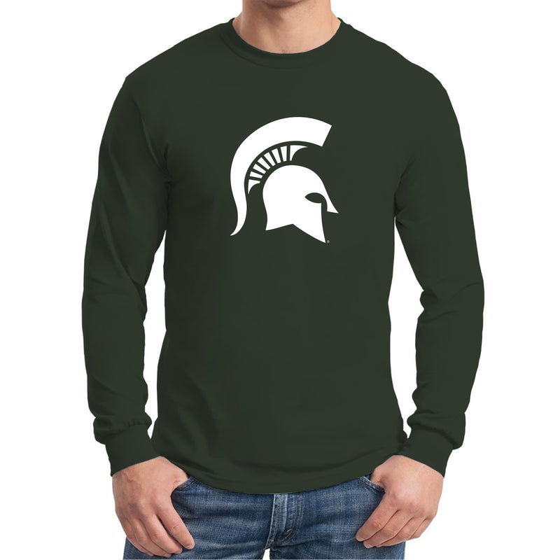 Michigan State University Spartan Logo Long Sleeve T Shirt - Forest