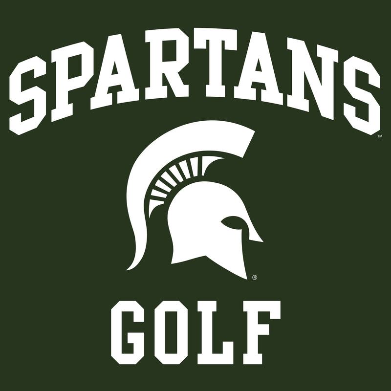 Michigan State University Spartans Arch Logo Golf Long Sleeve T Shirt - Forest