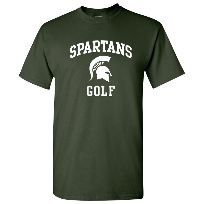 Michigan State University Spartans Arch Logo Golf Short Sleeve T Shirt - Forest