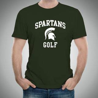 Michigan State University Spartans Arch Logo Golf Short Sleeve T Shirt - Forest