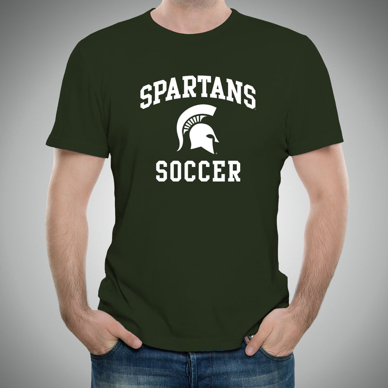 Michigan State University Spartans Arch Logo Soccer Short Sleeve T Shirt - Forest