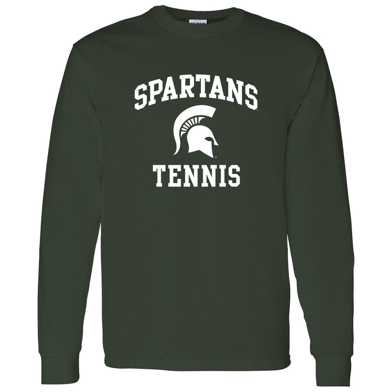 Michigan State University Spartans Arch Logo Tennis Long Sleeve T Shirt - Forest