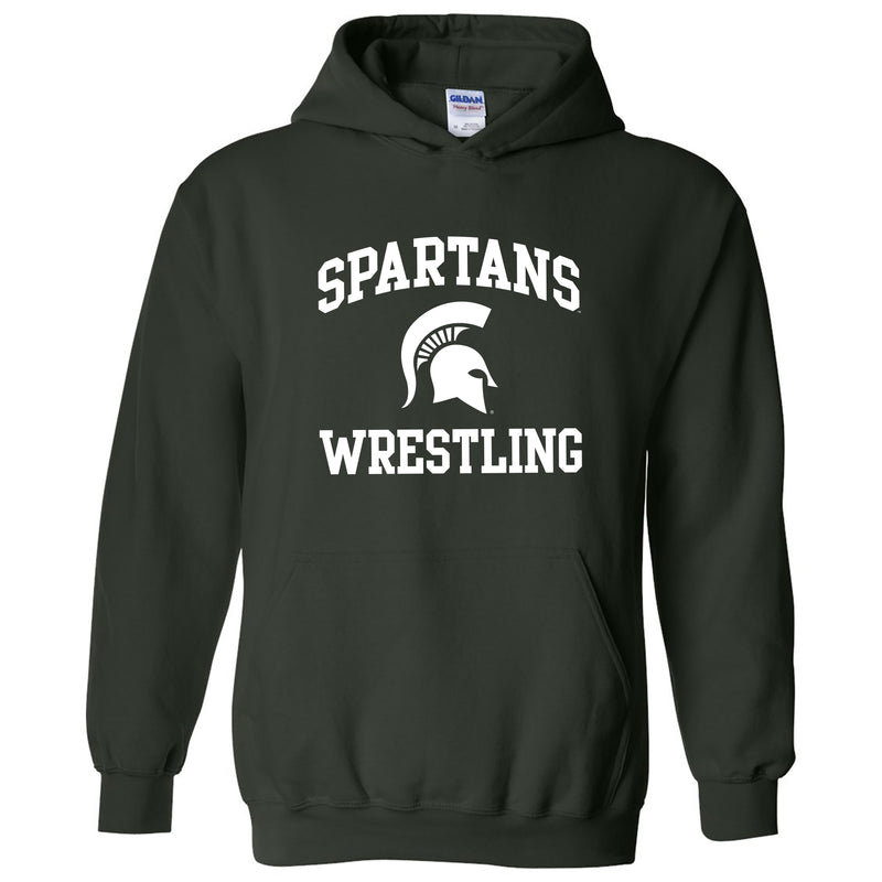 Michigan State University Spartans Arch Logo Wrestling Hoodie - Forest
