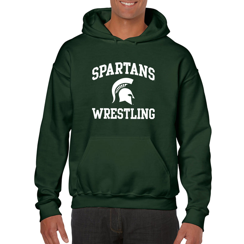 Michigan State University Spartans Arch Logo Wrestling Hoodie - Forest