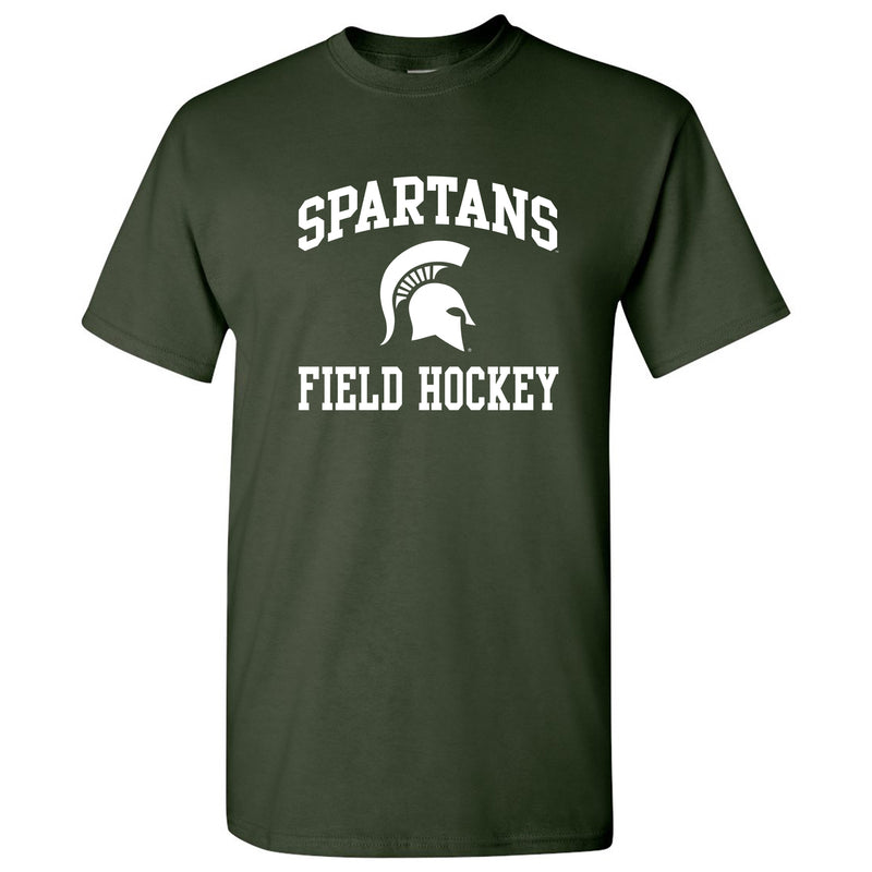 Michigan State University Spartans Arch Logo Field Hockey Short Sleeve T Shirt - Forest