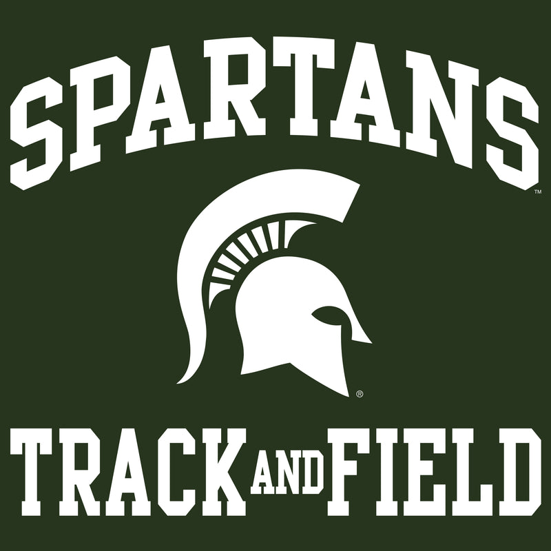 Michigan State University Spartans Arch Logo Track & Field Long Sleeve T Shirt - Forest