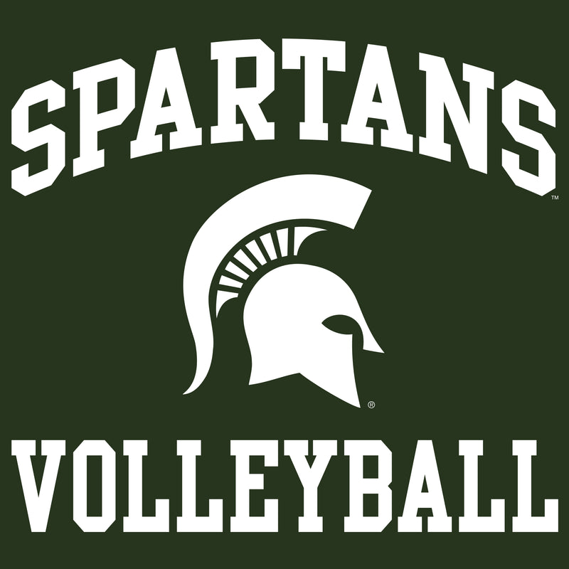 Michigan State University Spartans Arch Logo Volleyball Long Sleeve T Shirt - Forest