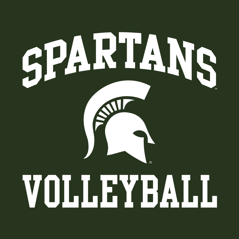 Michigan State University Spartans Arch Logo Volleyball Short Sleeve T Shirt - Forest