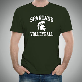 Michigan State University Spartans Arch Logo Volleyball Short Sleeve T Shirt - Forest