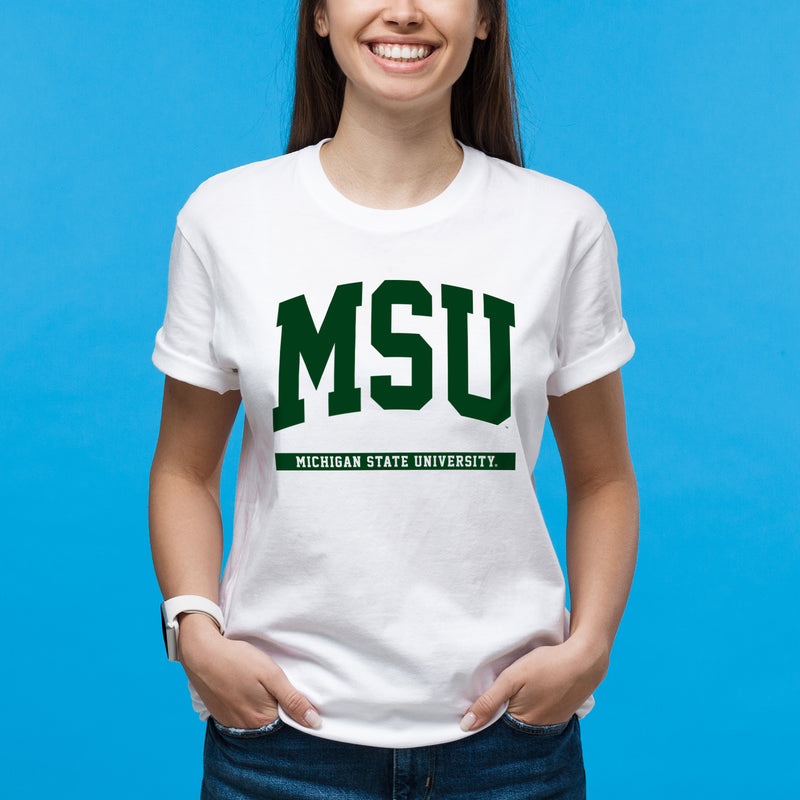 Michigan State  Spartans Initial Arch T-Shirt - White