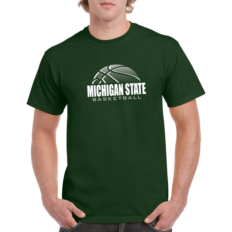 Michigan State University Spartans Basketball Shadow Short Sleeve T Shirt - Forest