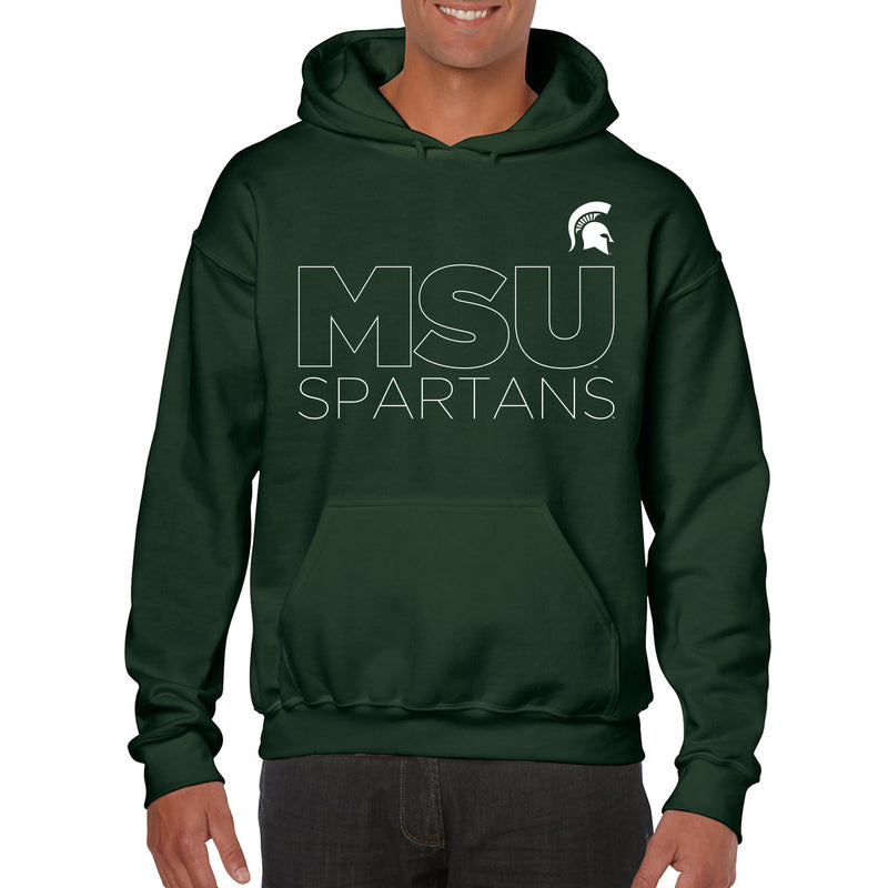 Michigan State University Spartans Modern Outline Hoodie - Forest