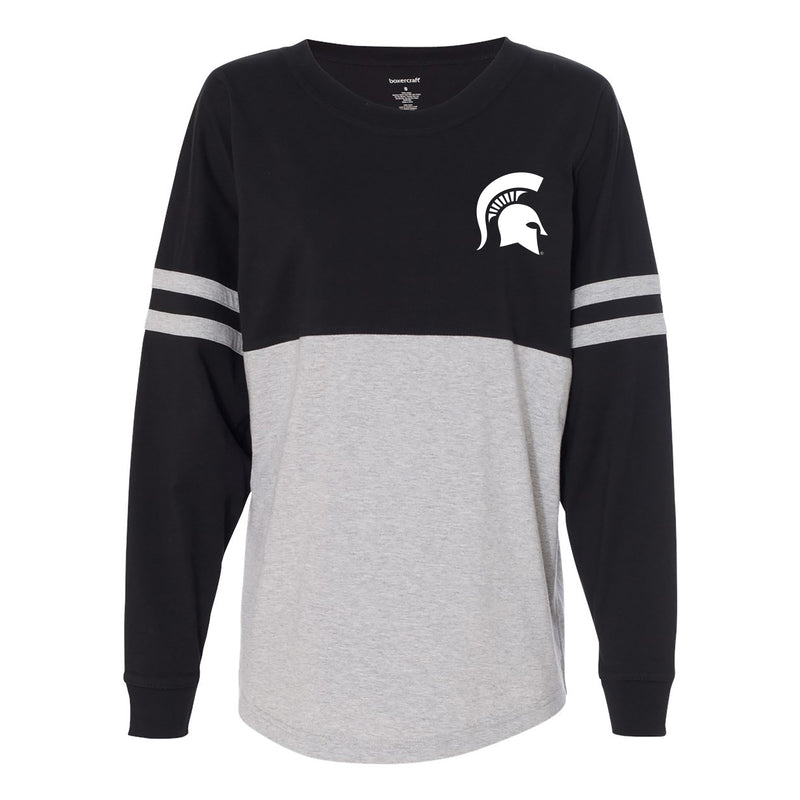 Michigan State University Sophisticate Pom Jersey - Black/Oxford