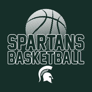 Michigan State University Spartans Basketball Flux Basic Cotton Short Sleeve T Shirt - Forest