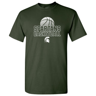 Michigan State University Spartans Basketball Flux Basic Cotton Short Sleeve T Shirt - Forest