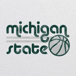 Michigan State University Spartans Basketball Bubble Next Level Raglan T Shirt - Heather White/Premium Heather