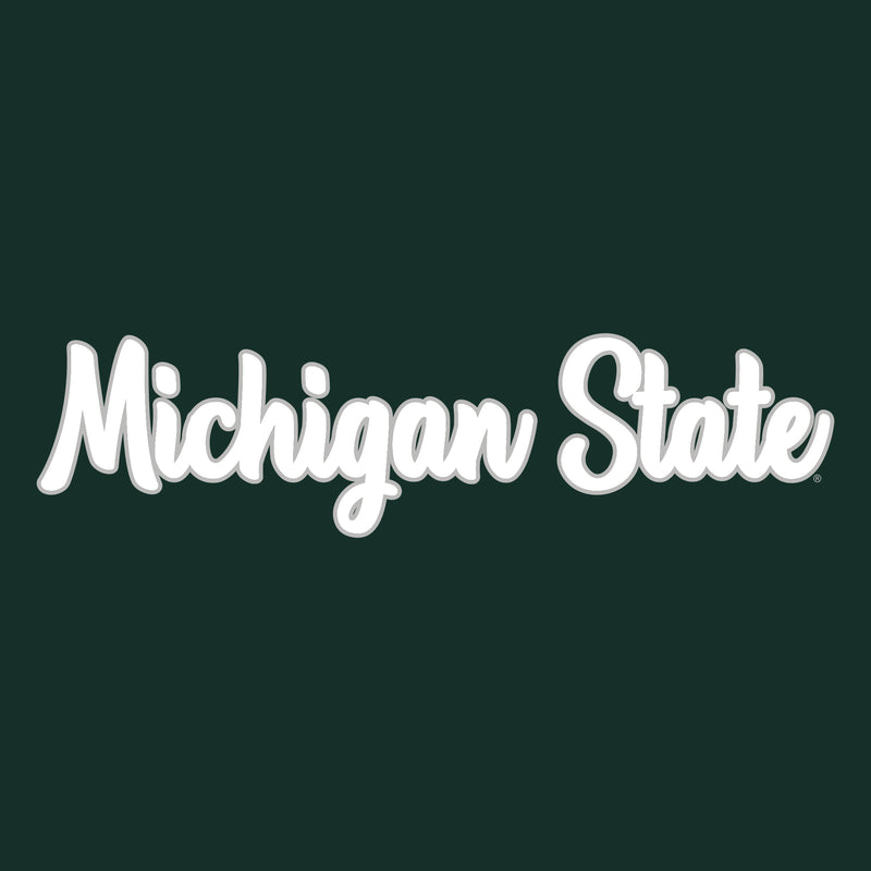Michigan State University Spartans Basic Script Cotton Long Sleeve T Shirt - Forest