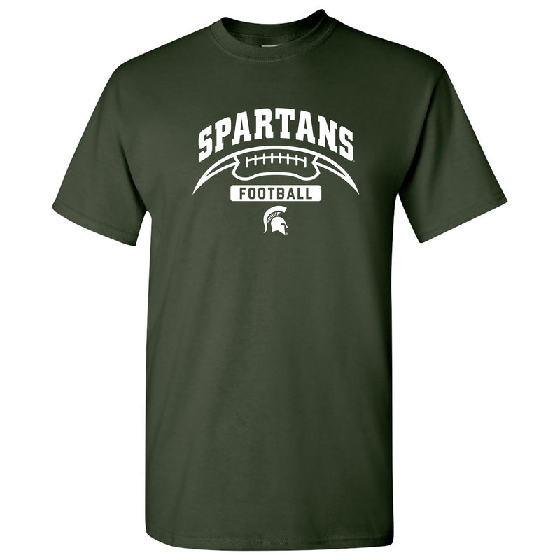 Michigan State University Spartans Football Crescent Short Sleeve T Shirt - Forest