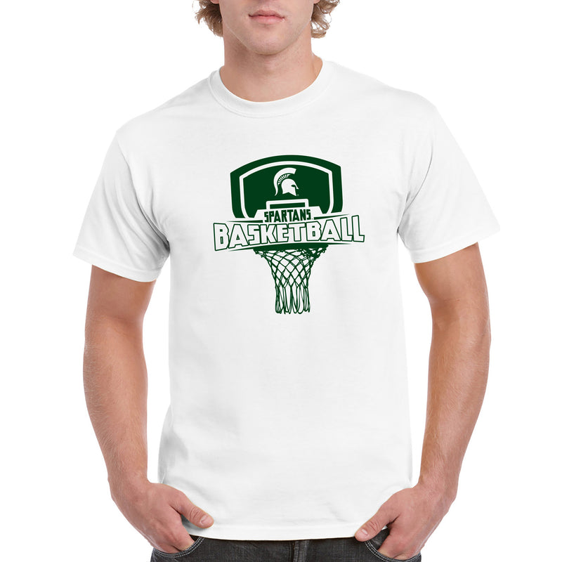 Michigan State University Spartans Basketball Board Short Sleeve T-Shirt - White
