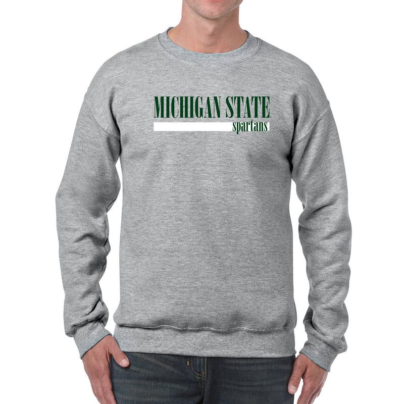 Michigan State University Spartans Boldline Basic Cotton Crewneck Sweatshirt - Sport Grey