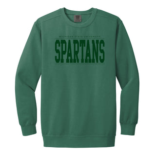 Michigan State Monotone Bold CC Crewneck - Light Green