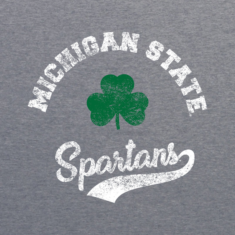 Michigan State Spartans Retro Clover Script Triblend T Shirt - Premium Heather