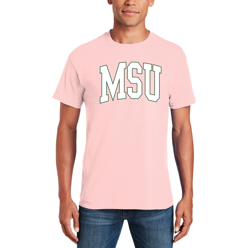 Michigan State University Spartans Mega Arch T-Shirt - Light Pink