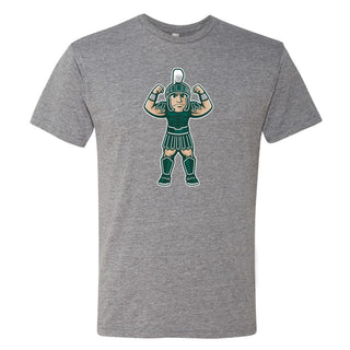 Michigan State Spartans Flexing Sparty NLA Triblend T-Shirt - Premium Heather