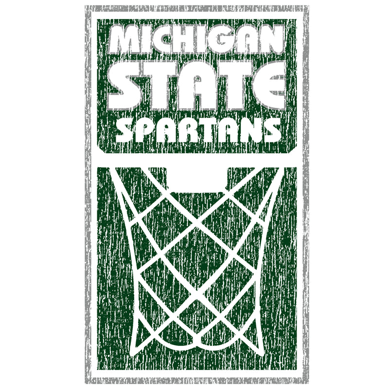 Michigan State Spartans Basketball Net Block T Shirt - White