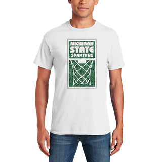 Michigan State Spartans Basketball Net Block T Shirt - White