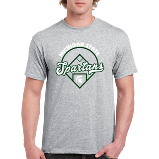 Michigan State University Spartans Baseball Field T Shirt - Sport Grey