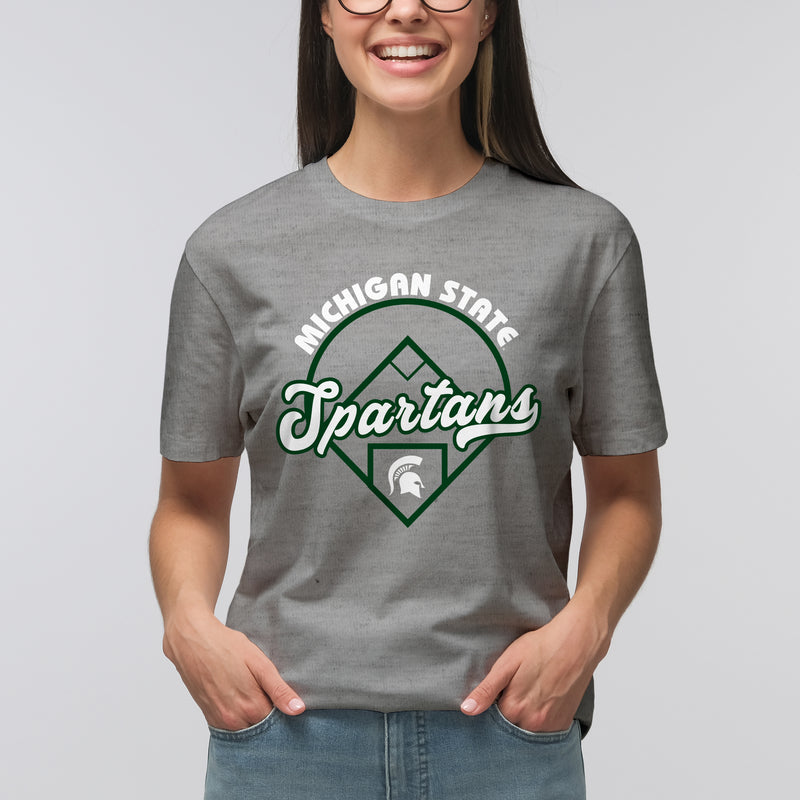 Michigan State University Spartans Baseball Field T Shirt - Sport Grey