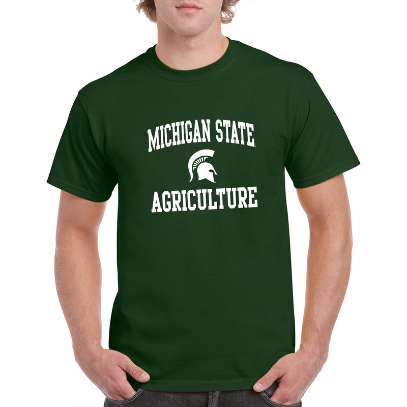 Michigan State University Spartans Arch Logo Agriculture Short Sleeve T-Shirt - Forest