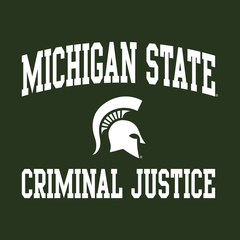 Michigan State University Spartans Arch Logo Criminal Justice Short Sleeve T-Shirt - Forest