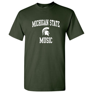 Michigan State University Spartans Arch Logo Music Short Sleeve T-Shirt - Forest