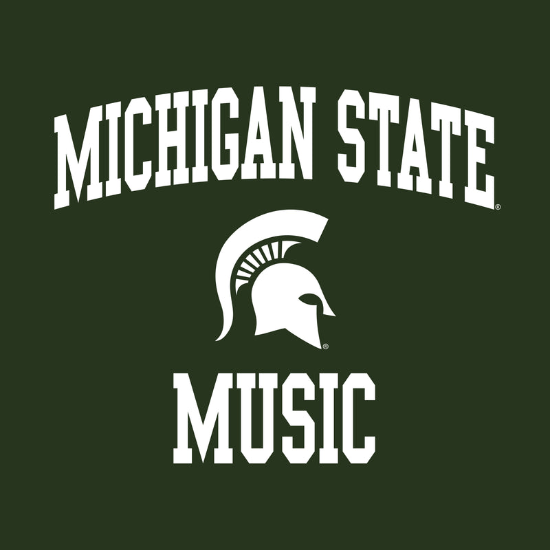 Michigan State University Spartans Arch Logo Music Short Sleeve T-Shirt - Forest