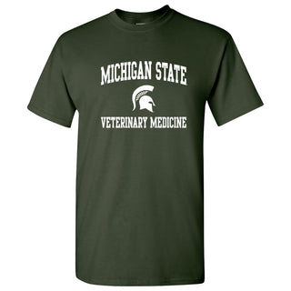 Michigan State University Spartans Arch Logo Veterinary Medicine Short Sleeve T-Shirt - Forest