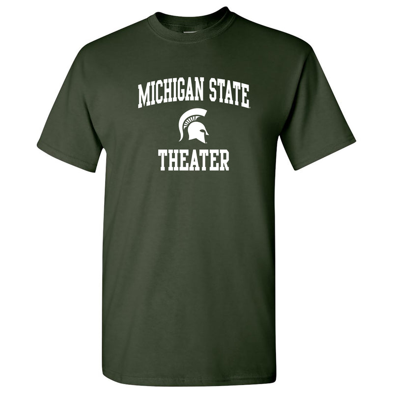 Michigan State University Spartans Arch Logo Theater Short Sleeve T-Shirt - Forest