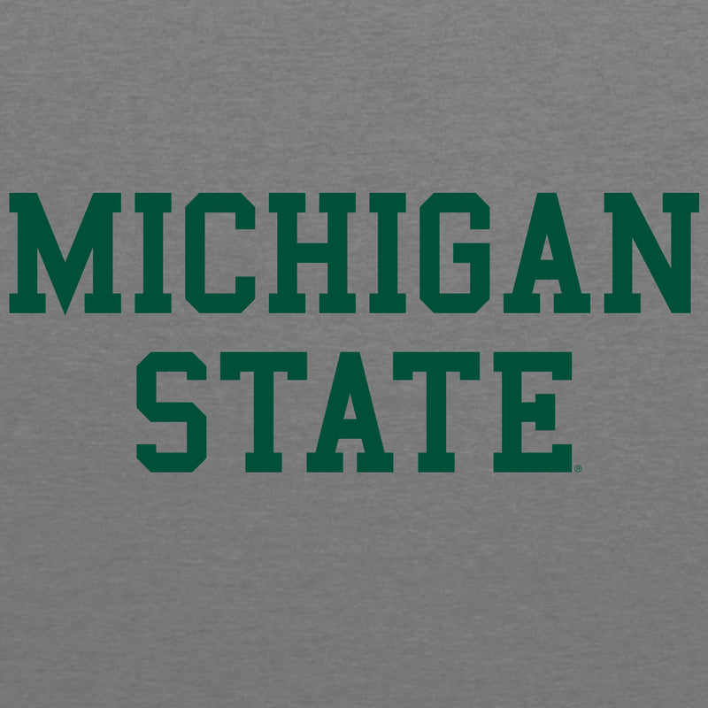Michigan State University Spartans Basic Block Next Level Short Sleeve T Shirt - Premium Heather