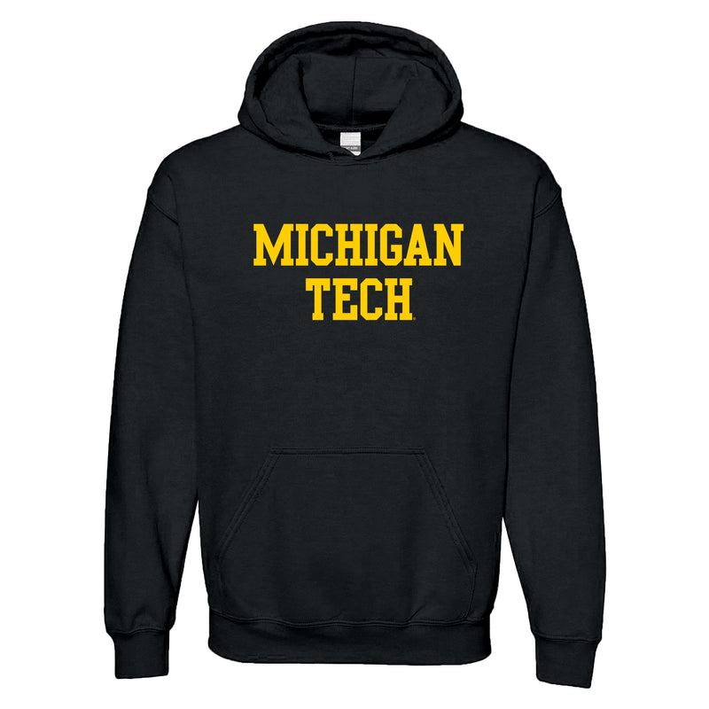 Michigan Technological University Huskies Basic Block Cotton Hoodie - Black