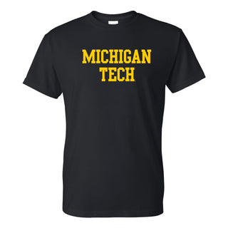 Michigan Technological University Huskies Basic Block Cotton T-Shirt - Black