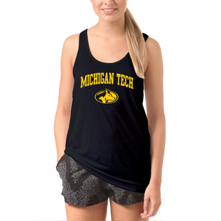 Michigan Technological University Huskies Arch Logo Cotton Tank Top - Black