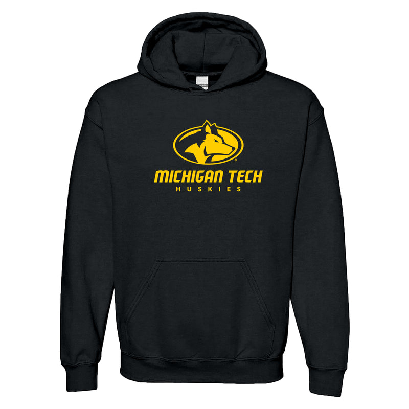 Michigan Technological University Huskies Primary Logo Cotton Hoodie - Black